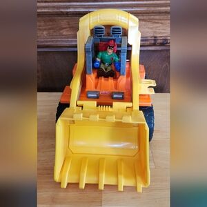Fisher-Price Yellow and Orange Tuff Rumbler Front Loader with Removable Driver